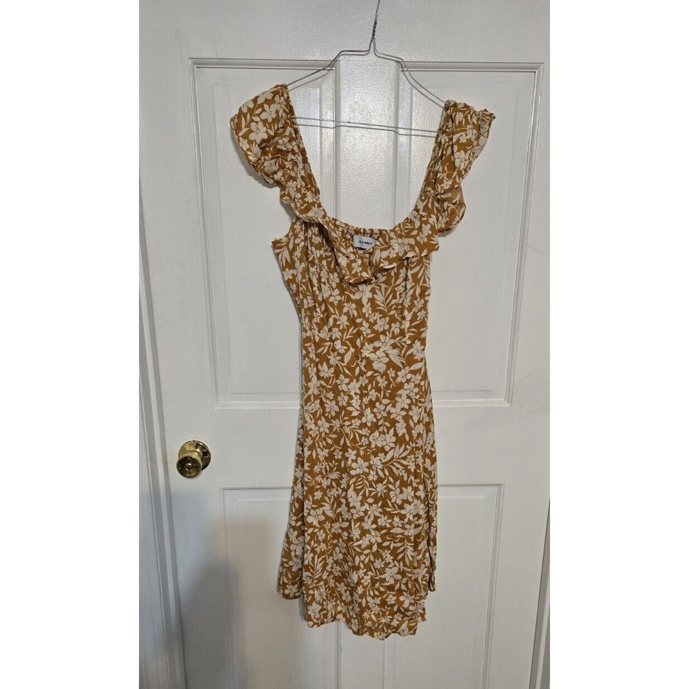 Womens Old‎ Navy dress spring summer yellow white flower size Medium sundress